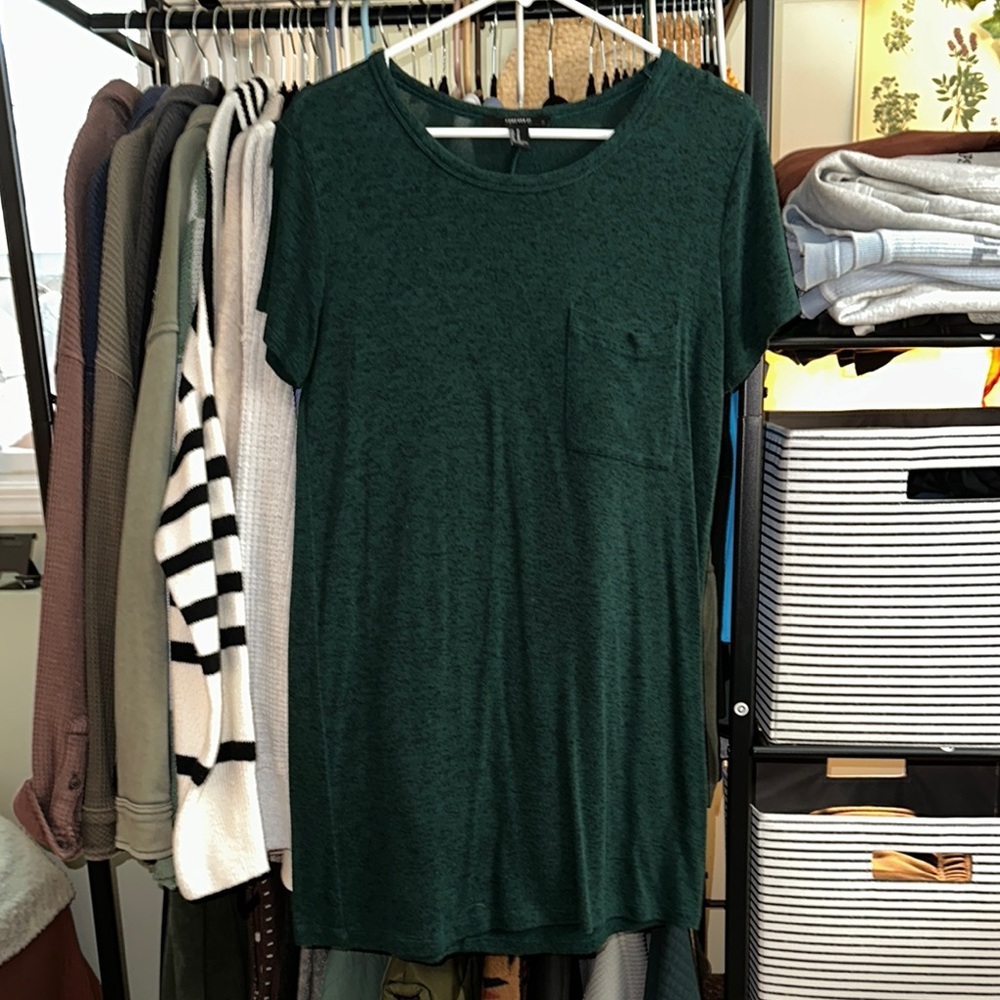 Forever 21 Green Mini T-Shirt Dress